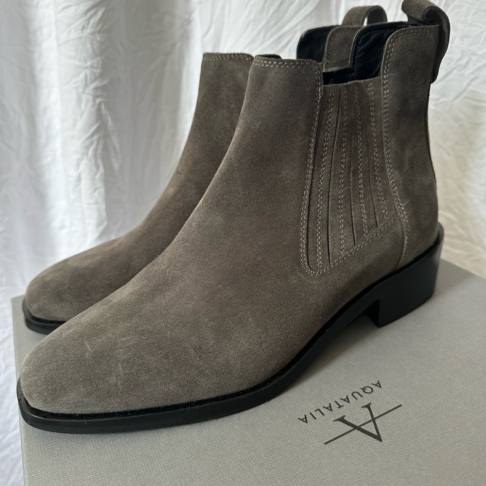 NEW Aquatalia Grey Suede Boots